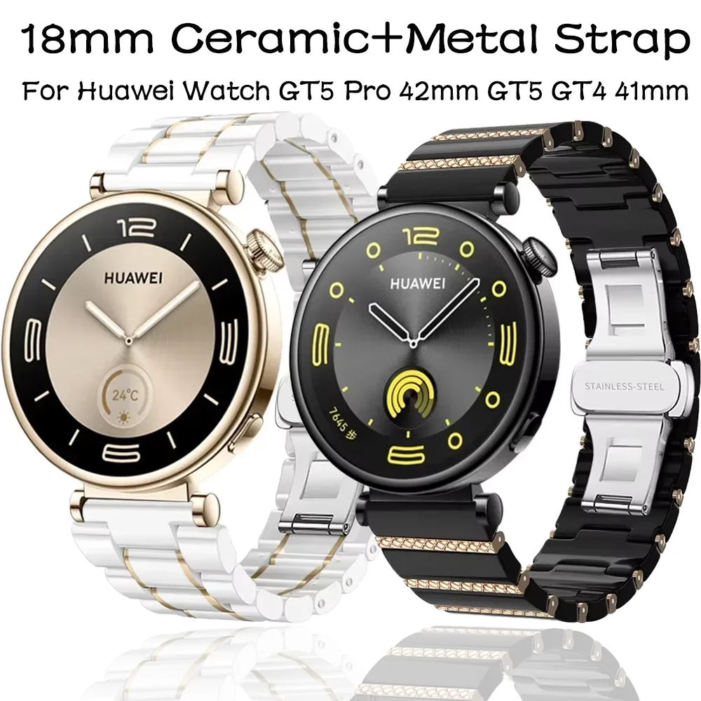 18mm Ceramic+Metal Strap For Huawei Watch GT5 Pro 42mm GT5 41mm Woman Comfortable Bracelet Wristband Huawei Watch GT4 41mm Belt
18mm Ceramic+Metal Strap For Huawei Watch GT5 Pro 42mm GT5 41mm Woman Comfortable Bracelet Wristband Huawei Watch GT4 41mm Belt