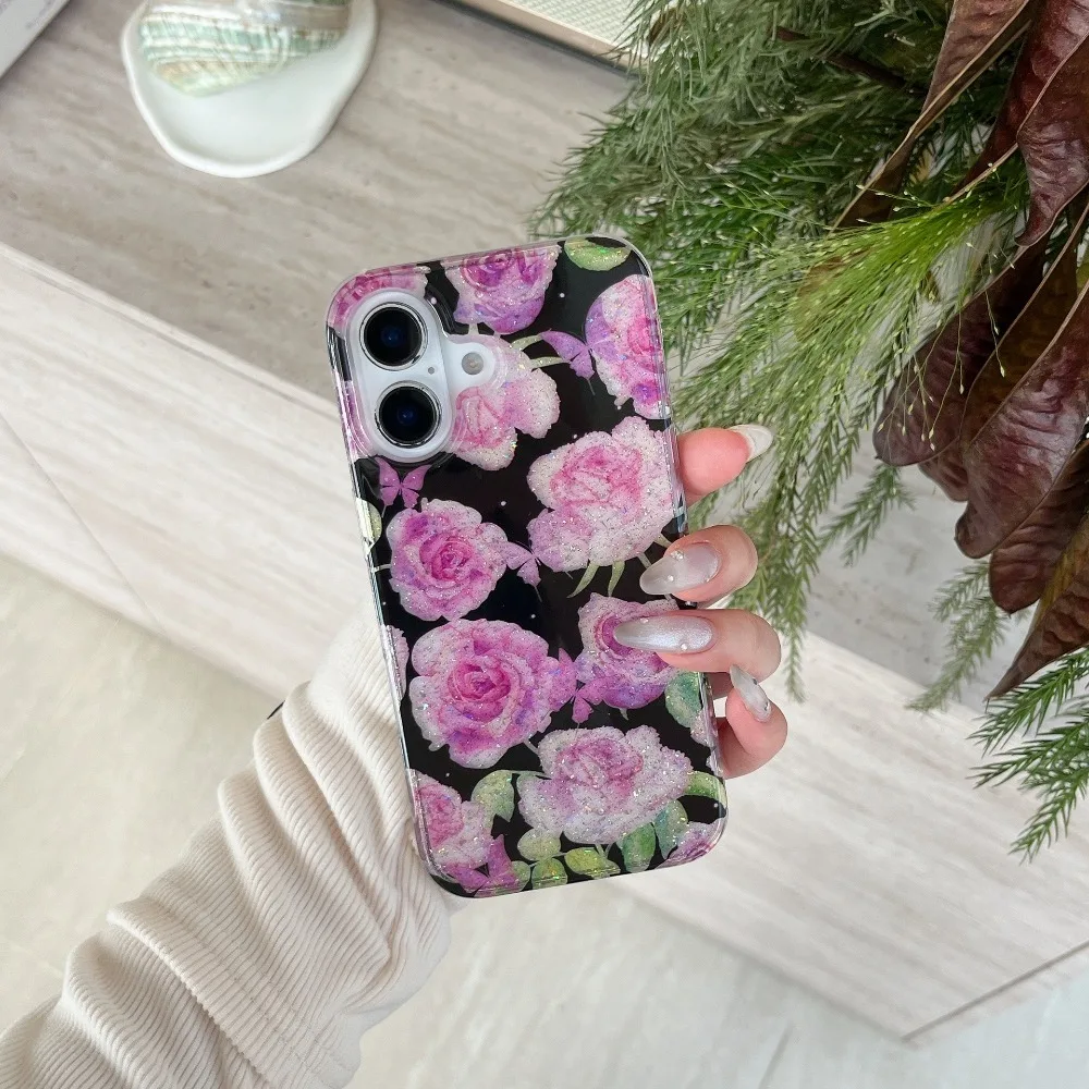 Phone Case For iPhone 16 15 14 13 Pro Max New Korean INS Glitter Vintage Artistic Purple Rose Print Anti-fall Protective Cover
Phone Case For iPhone 16 15 14 13 Pro Max New Korean INS Glitter Vintage Artistic Purple Rose Print Anti-fall Protective Cover