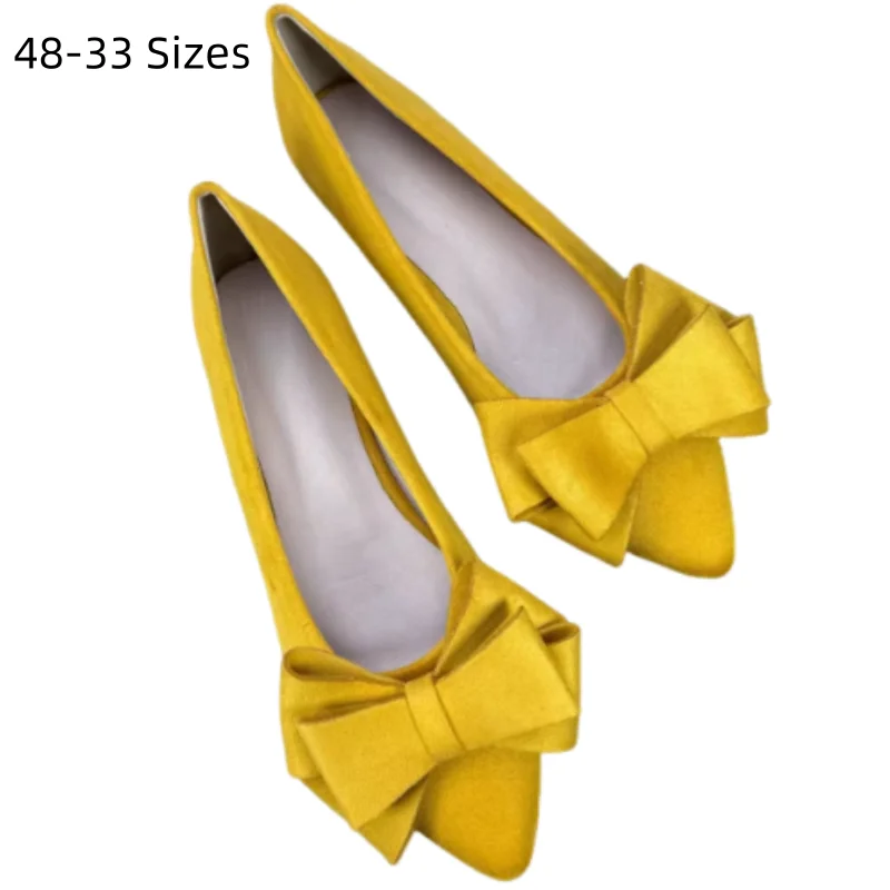 Women Pointy Toe Narrow Mouth Bowtie Flock Plus 33-48 Slip-Ons Breathable Lady's Single Shoes On Flats Low Top Loafer Cinderella
Women Pointy Toe Narrow Mouth Bowtie Flock Plus 33-48 Slip-Ons Breathable Lady's Single Shoes On Flats Low Top Loafer Cinderella