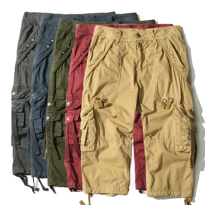 2023 Summer Calf-length Cargo Pants Men Solid Color Multi-pocket Cotton Casual Outdoor Men's Shorts
2023 Summer Calf-length Cargo Pants Men Solid Color Multi-pocket Cotton Casual Outdoor Men's Shorts