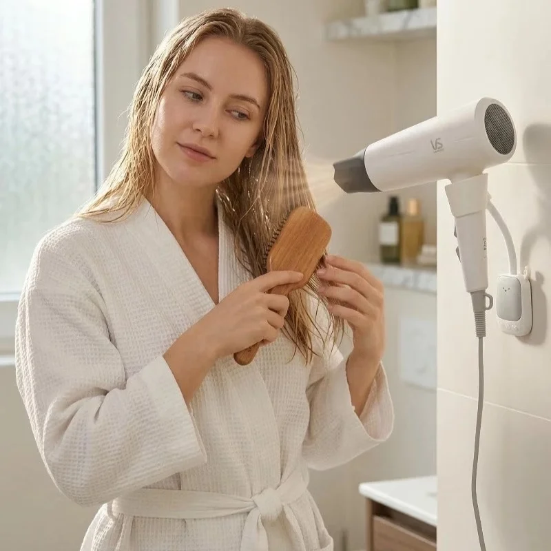 Extended hair dryer stand with extension rod for free rotation, no need to drill holes, free hands and quick installation
Extended hair dryer stand with extension rod for free rotation, no need to drill holes, free hands and quick installation