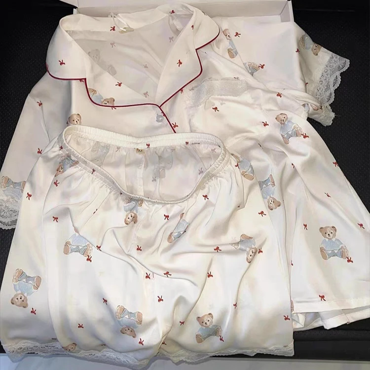 Ice Silk ort Sve Spwear Women's Summer New Cute Home Clothes Comfortable Breathable Nightgown Youth Size Cartoon Print
Ice Silk ort Sve Spwear Women's Summer New Cute Home Clothes Comfortable Breathable Nightgown Youth Size Cartoon Print