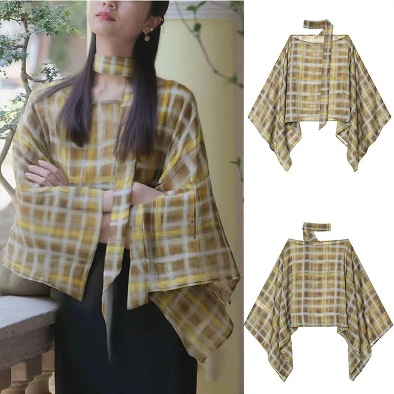 2025 Fall New Loose Lazy Style Retro Plaid Scarf Cape Shawl Outerwear Top
2025 Fall New Loose Lazy Style Retro Plaid Scarf Cape Shawl Outerwear Top