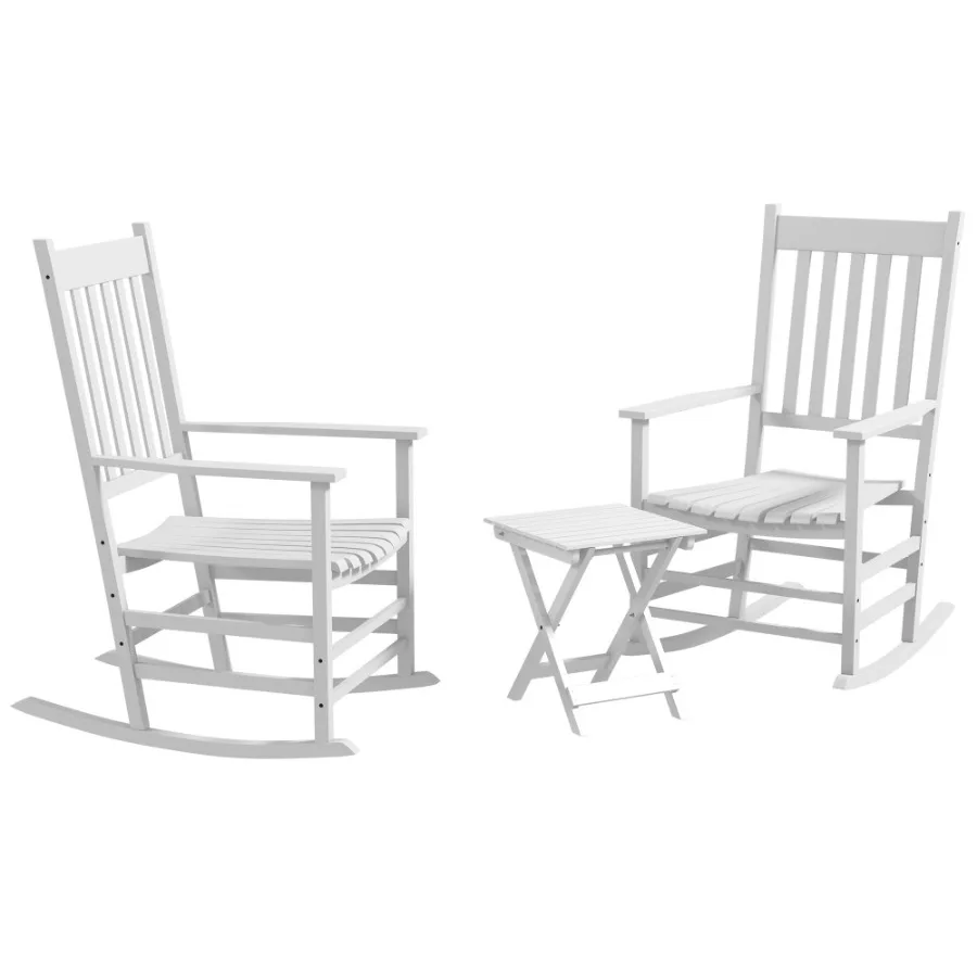 Wooden Rocking Chair Set with Side Table Curved Armrests Outdoor Seating Solution Durable and Sturdy White
Wooden Rocking Chair Set with Side Table Curved Armrests Outdoor Seating Solution Durable and Sturdy White