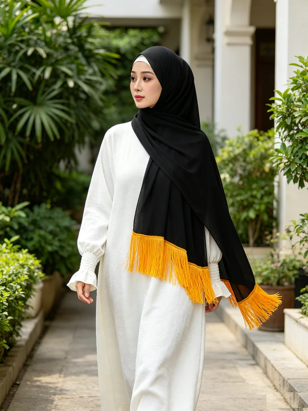 Women Chiffon Long Hijab With Fringe Tassel Trim Muslim Headscarf Fashion Shawl Islamic Head Wrap Breathable Foulard Scarves New
Women Chiffon Long Hijab With Fringe Tassel Trim Muslim Headscarf Fashion Shawl Islamic Head Wrap Breathable Foulard Scarves New