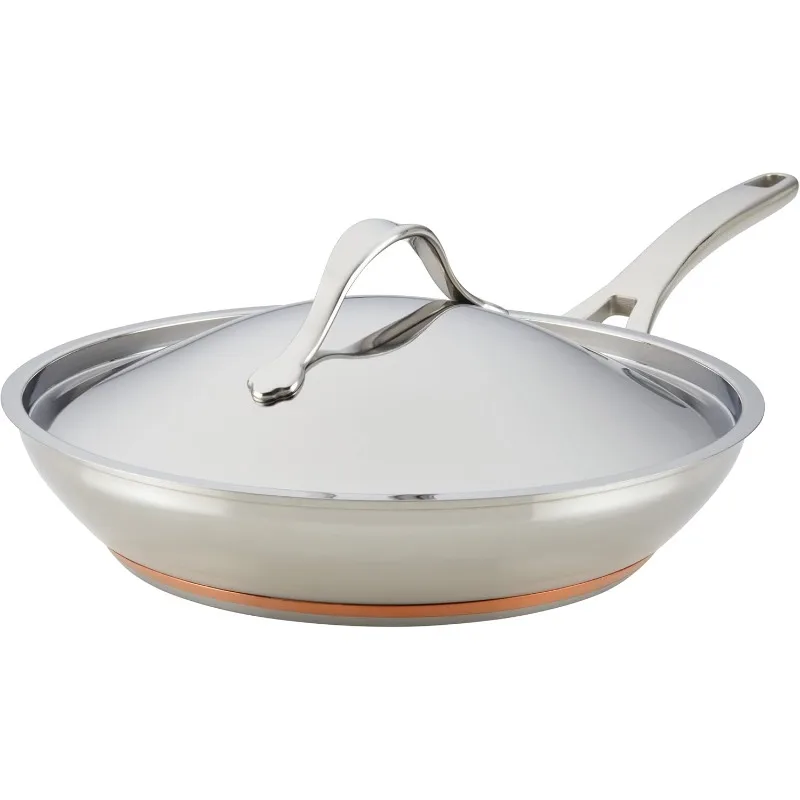 Anolon Nouvelle Stainless Stainless Steel Frying Pan / Fry Pan / Stainless Steel Skillet with Lid - 12 Inch, Silver
Anolon Nouvelle Stainless Stainless Steel Frying Pan / Fry Pan / Stainless Steel Skillet with Lid - 12 Inch, Silver