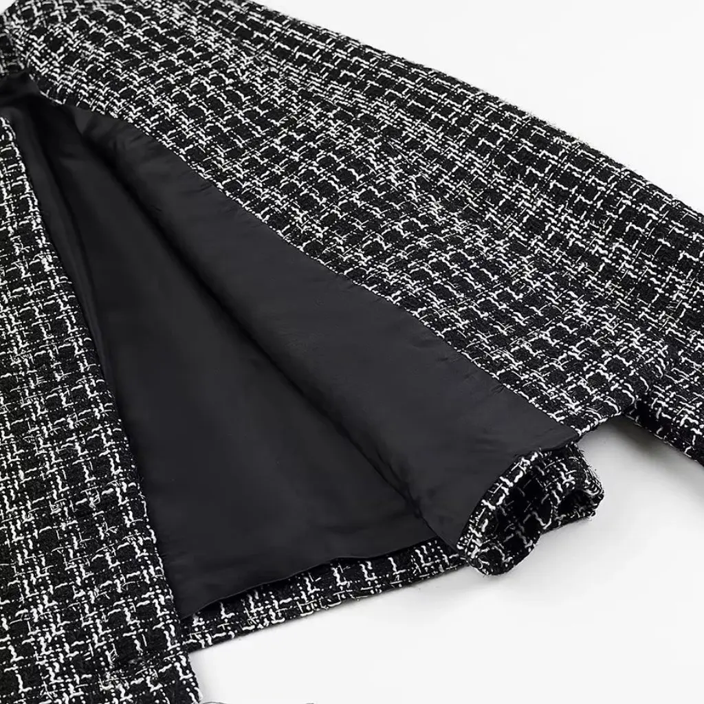 Женское пальто с круглым вырезом и пуговицами, осеннее новое пальто в европейском и американском стиле со снежинками A19699 
Женское пальто с круглым вырезом и пуговицами, осеннее новое пальто в европейском и американском стиле со снежинками A19699