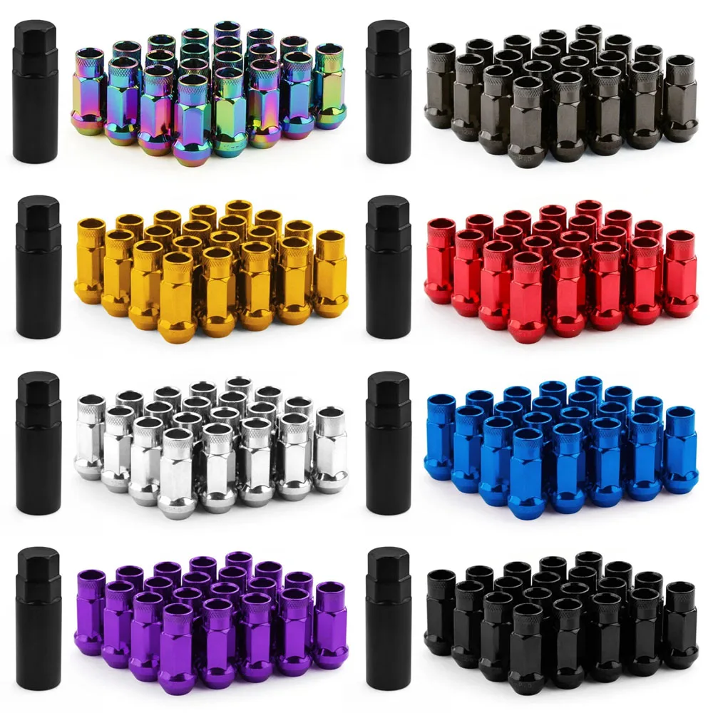 20PCS Steel Universal Racing Lug Nuts - M12x1.5/1.25 Extended Acorn Rim Bolts with Anti-Theft Key
20PCS Steel Universal Racing Lug Nuts - M12x1.5/1.25 Extended Acorn Rim Bolts with Anti-Theft Key