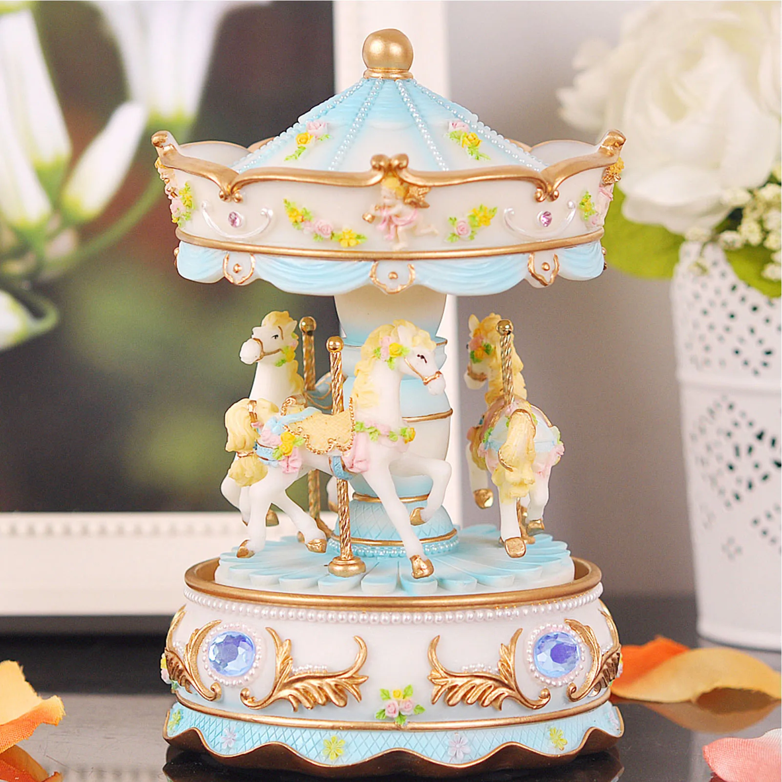 Mini Carousel Clockwork Music Box Colorful LED Merry-go-round Musical Box Gift for Kids Christmas
Mini Carousel Clockwork Music Box Colorful LED Merry-go-round Musical Box Gift for Kids Christmas