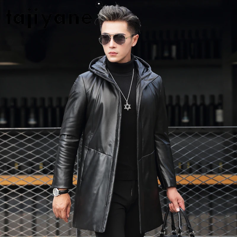 Tajiyane Sheepskin Men's Hooded Down Jacket Youth Mid Length Slim Fit Trend Winter Thick Leather Jacket Kurtka Skórzana Męska
Tajiyane Sheepskin Men's Hooded Down Jacket Youth Mid Length Slim Fit Trend Winter Thick Leather Jacket Kurtka Skórzana Męska
