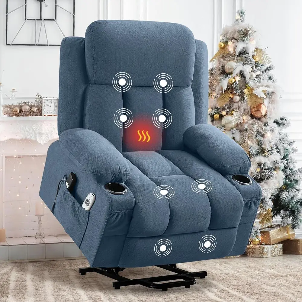 Oversized Electric Recliner with Vibration Massage, Lumbar Heating, Cup Holder, and USB Port for Comfortable Living Room Seating
Oversized Electric Recliner with Vibration Massage, Lumbar Heating, Cup Holder, and USB Port for Comfortable Living Room Seating