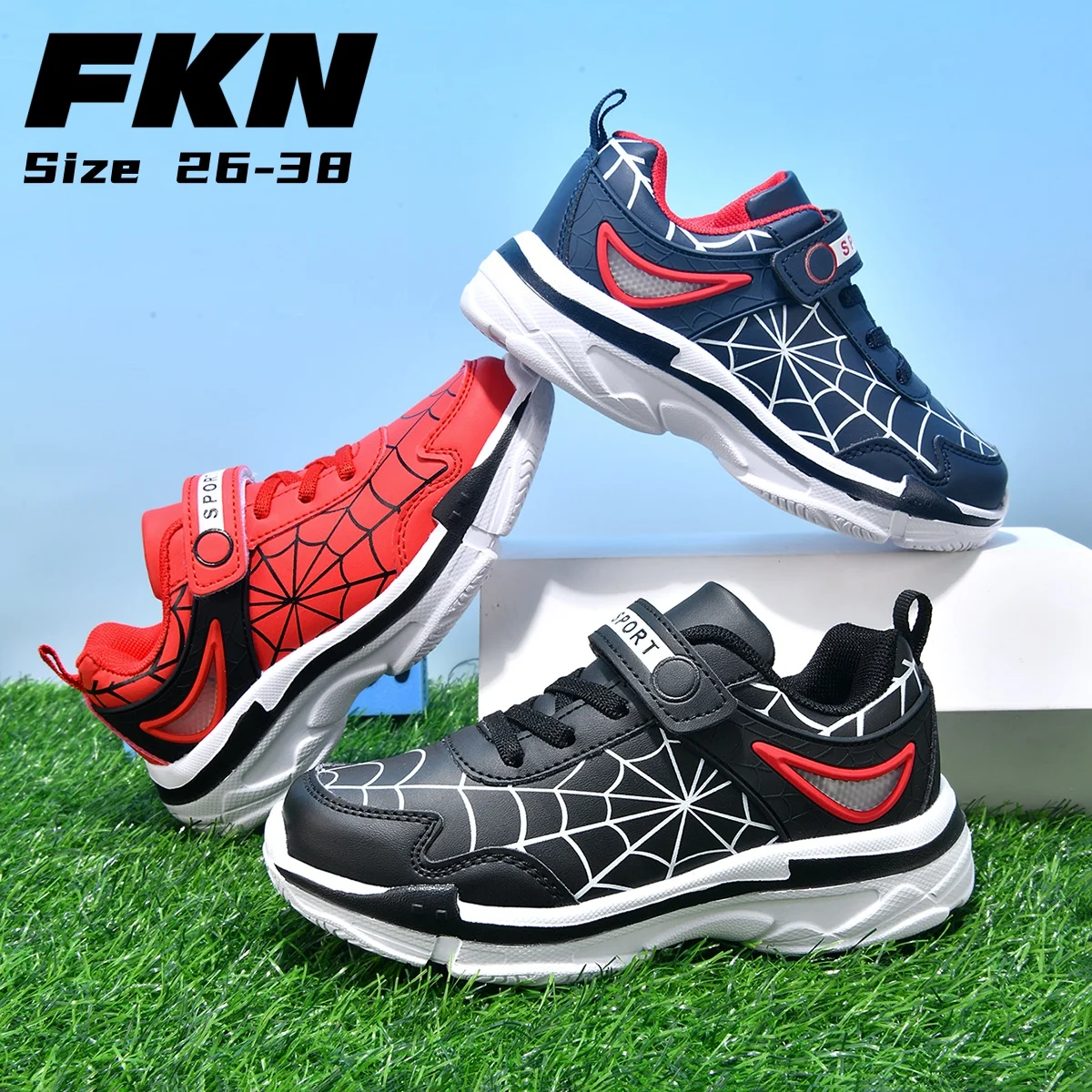 Fashion children cartoon spider sports shoes boys comfortable sports shoes girls outdoor non-slip tennis shoes light casual shoe
Fashion children cartoon spider sports shoes boys comfortable sports shoes girls outdoor non-slip tennis shoes light casual shoe