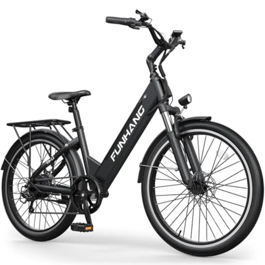Electric bike for urban commuting, aluminum alloy frame, matte black, 1000W peak motor with 50-mile range and 20MPH speed
Electric bike for urban commuting, aluminum alloy frame, matte black, 1000W peak motor with 50-mile range and 20MPH speed