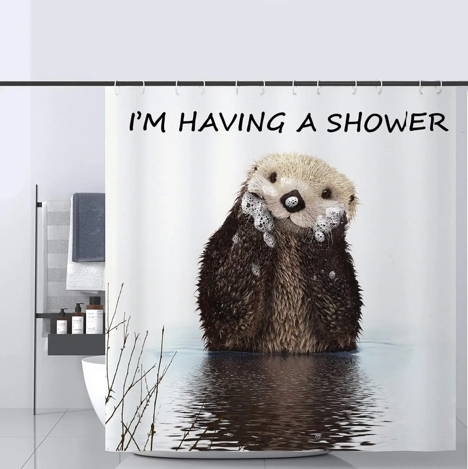 Funny Bear Shower Curtain Waterproof Bathroom Novelty Decor Cute Animal Print Curtain for Home Bathroom Shower Area
Funny Bear Shower Curtain Waterproof Bathroom Novelty Decor Cute Animal Print Curtain for Home Bathroom Shower Area