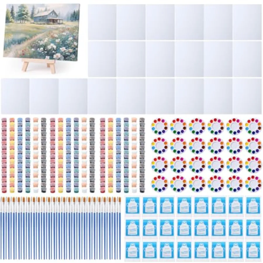24 Set 8 x 10 Inch Mini Canvas Boards for Painting Kit Includes 12 Colors Mini Acrylic Paint, Brushes, Palettes, Aprons for Sip
24 Set 8 x 10 Inch Mini Canvas Boards for Painting Kit Includes 12 Colors Mini Acrylic Paint, Brushes, Palettes, Aprons for Sip