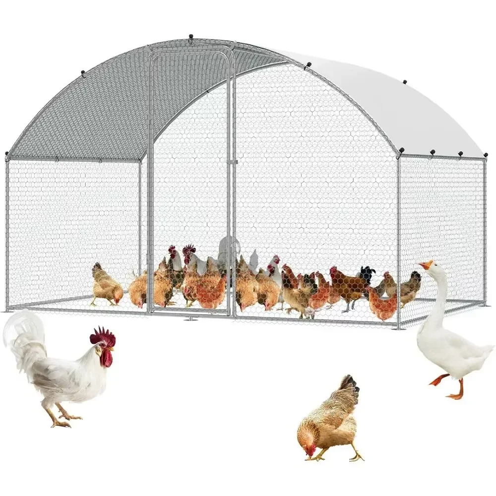 9.8x6.5x6.5ft Metal Chicken Coop with Run Walkin Poultry Cage with Waterproof Cover Hen House
9.8x6.5x6.5ft Metal Chicken Coop with Run Walkin Poultry Cage with Waterproof Cover Hen House