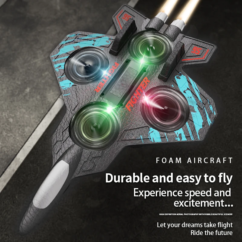 H22 EPP Crash Resistant Foam Fighter Night Flight Colorful Lights Dual Speed Beginner Remote Control Aircraft Children's Toys
H22 EPP Crash Resistant Foam Fighter Night Flight Colorful Lights Dual Speed Beginner Remote Control Aircraft Children's Toys