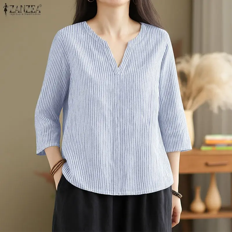 ZANZEA 2026 Модная женская блузка с v-образным вырезом и длинным рукавом, весенняя офисная рубашка, элегантная свободная сорочка, женские рабочие топы Mujer
ZANZEA 2026 Модная женская блузка с v-образным вырезом и длинным рукавом, весенняя офисная рубашка, элегантная свободная сорочка, женские рабочие топы Mujer