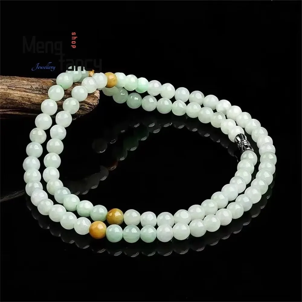 Natural A-goods Myanmar Jadeite Necklace 6mm Tri-colour Jade Bracelet Exquisite High-grade Luxury Quality Jewelry Holiday Gifts
Natural A-goods Myanmar Jadeite Necklace 6mm Tri-colour Jade Bracelet Exquisite High-grade Luxury Quality Jewelry Holiday Gifts