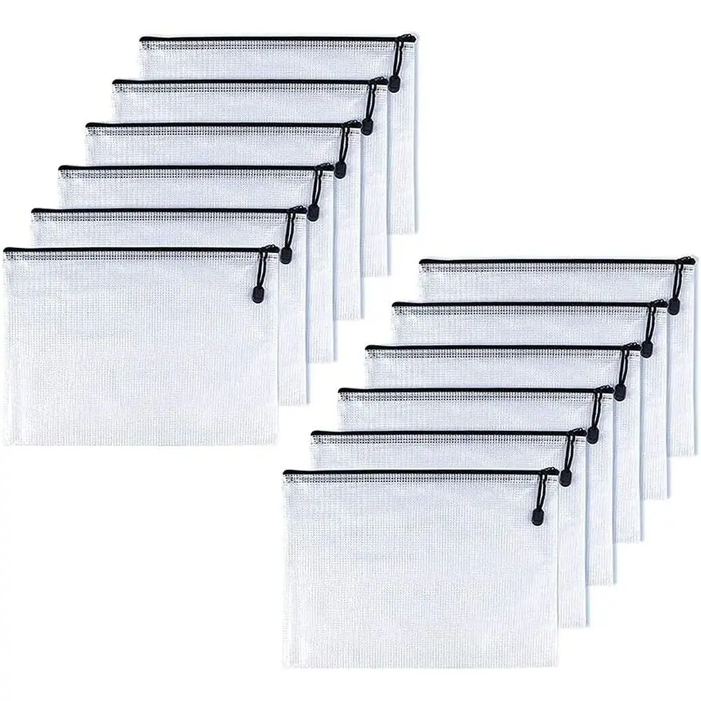 A4 (9 x 13, 12 Pcs) Plastic Mesh Zipper Pouch Document Folders Bag for Office Supplies, Travel, Puzzles, Games Organizing Storag
A4 (9 x 13, 12 Pcs) Plastic Mesh Zipper Pouch Document Folders Bag for Office Supplies, Travel, Puzzles, Games Organizing Storag