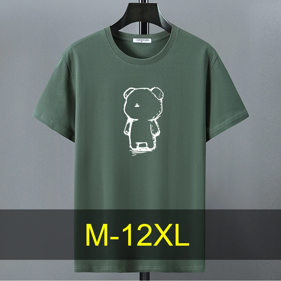 12XL Plus Size T-shirt Men Summer Cotton T Shirt Bear Print Short Sleeve Tshirt Fashion Casual Tops Tees Male Shirt Crewneck
12XL Plus Size T-shirt Men Summer Cotton T Shirt Bear Print Short Sleeve Tshirt Fashion Casual Tops Tees Male Shirt Crewneck