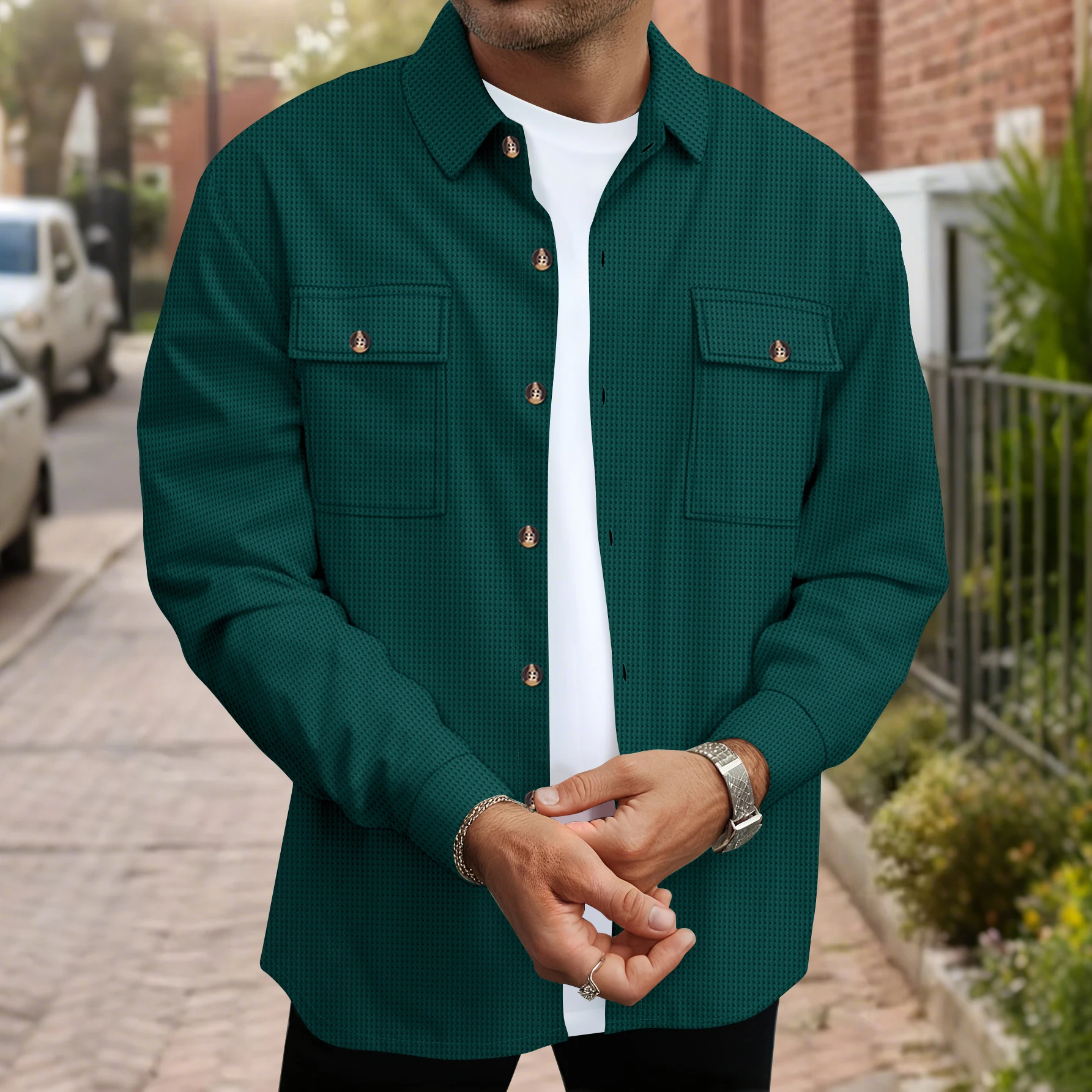 26 Popular Men's Waffle Knit Collared Button Down Shirt, Long Sleeve Collared Casual Top with Pockets, Breathable Daily Wear Blo
26 Popular Men's Waffle Knit Collared Button Down Shirt, Long Sleeve Collared Casual Top with Pockets, Breathable Daily Wear Blo
