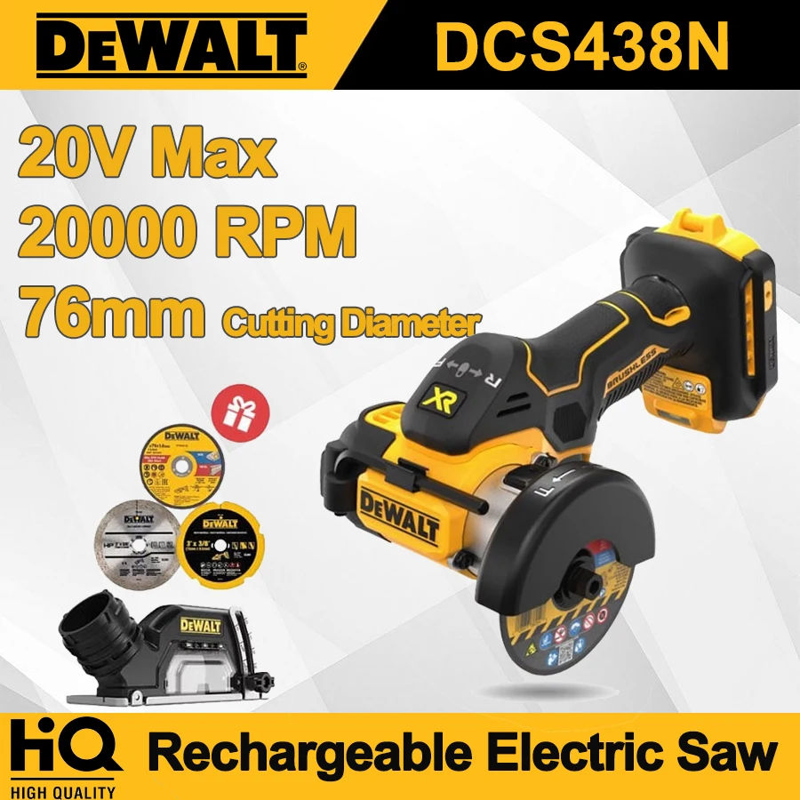 DEWALT Mini Rechargeable Electric Saw 20V XR Brushless Handle Cutting Machine Cordless Cut Off Tool DCS438N
DEWALT Mini Rechargeable Electric Saw 20V XR Brushless Handle Cutting Machine Cordless Cut Off Tool DCS438N