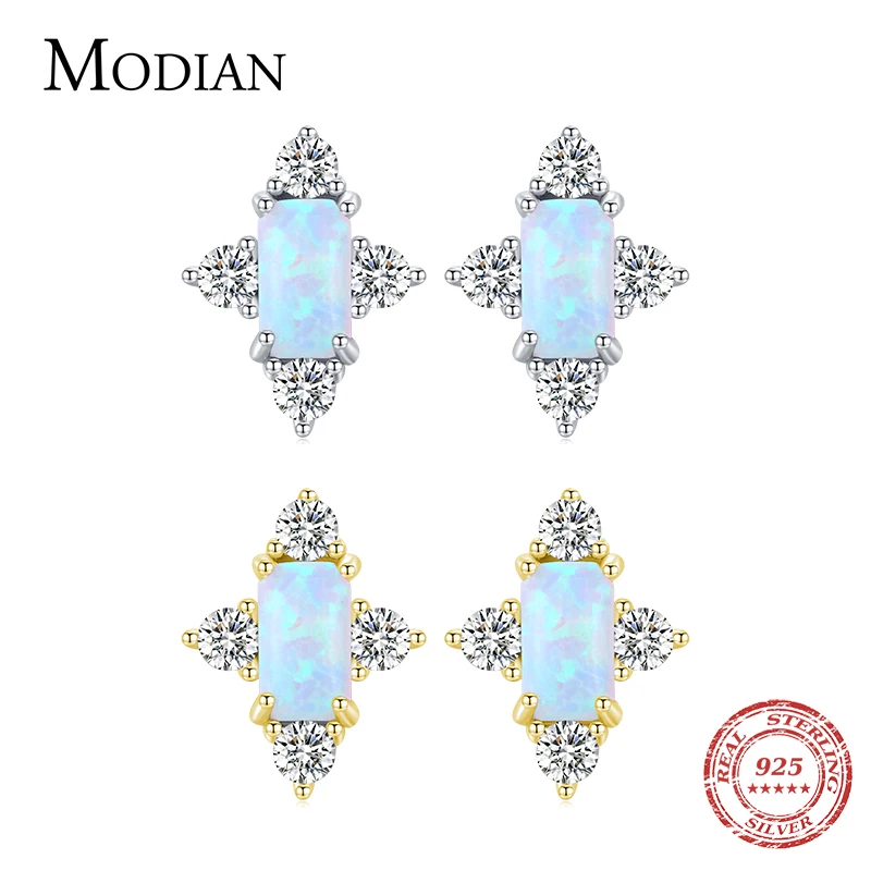 MODIAN Real 925 Sterling Silver Elegant Natural Opal Stud Earrings For Women Trendy Wedding Engagement Fine Jewelry Bijoux
MODIAN Real 925 Sterling Silver Elegant Natural Opal Stud Earrings For Women Trendy Wedding Engagement Fine Jewelry Bijoux