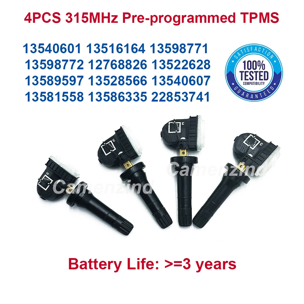 4Pcs Tire Pressure Monitor Sensor TPMS 315MHz For Chevy Silverado GM Trucks & Vans 13540601 13522628 13598772 13598771 13516164
4Pcs Tire Pressure Monitor Sensor TPMS 315MHz For Chevy Silverado GM Trucks & Vans 13540601 13522628 13598772 13598771 13516164