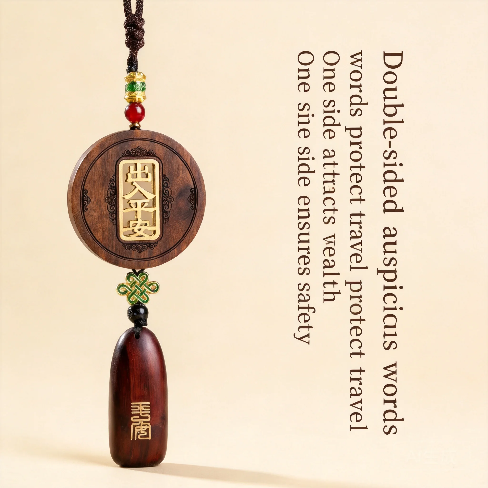Chinese Style Natural Blood Sandalwood Car Hanging Double Sided Brass Inlaid Safe Travel Blessing Amulet Lucky Fortune Wealth
Chinese Style Natural Blood Sandalwood Car Hanging Double Sided Brass Inlaid Safe Travel Blessing Amulet Lucky Fortune Wealth