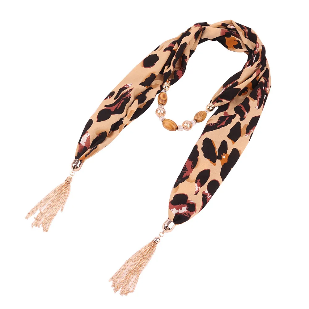 Women Necklace Pendant Scarf Neckerchief Foulard Femme Accessories Hijab Scarf Leopard Tassel Wrap Beaded Necklace HeadScarf
Women Necklace Pendant Scarf Neckerchief Foulard Femme Accessories Hijab Scarf Leopard Tassel Wrap Beaded Necklace HeadScarf