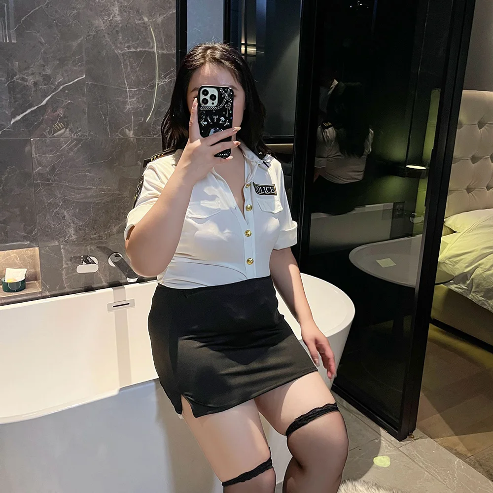 40-100kg Large Size Police Uniform Temptation Lady Sexy Lingerie Erotic policewoman Short Skirt Shirt Women Entice Night Pajamas
40-100kg Large Size Police Uniform Temptation Lady Sexy Lingerie Erotic policewoman Short Skirt Shirt Women Entice Night Pajamas