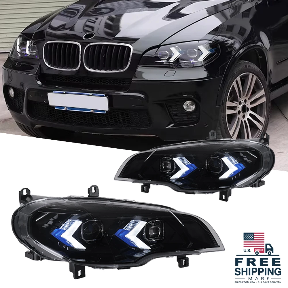 Автомобильные фары для BMW X5 E70 (2007-2013), модифицированные под новые динамические светодиодные ДХО и указатели поворота, автоаксессуары
Автомобильные фары для BMW X5 E70 (2007-2013), модифицированные под новые динамические светодиодные ДХО и указатели поворота, автоаксессуары