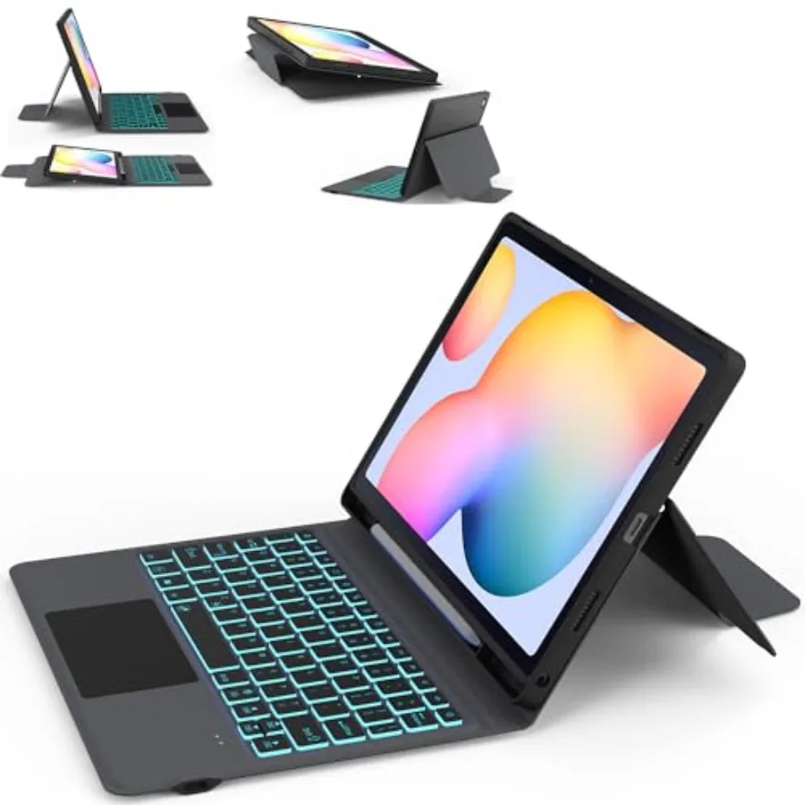 Galaxy Tab S6 Lite 10.4 case with keyboard: 7-color backlit smart touchpad all-in-one keyboard case with S Pen holder for SM-P6
Galaxy Tab S6 Lite 10.4 case with keyboard: 7-color backlit smart touchpad all-in-one keyboard case with S Pen holder for SM-P6