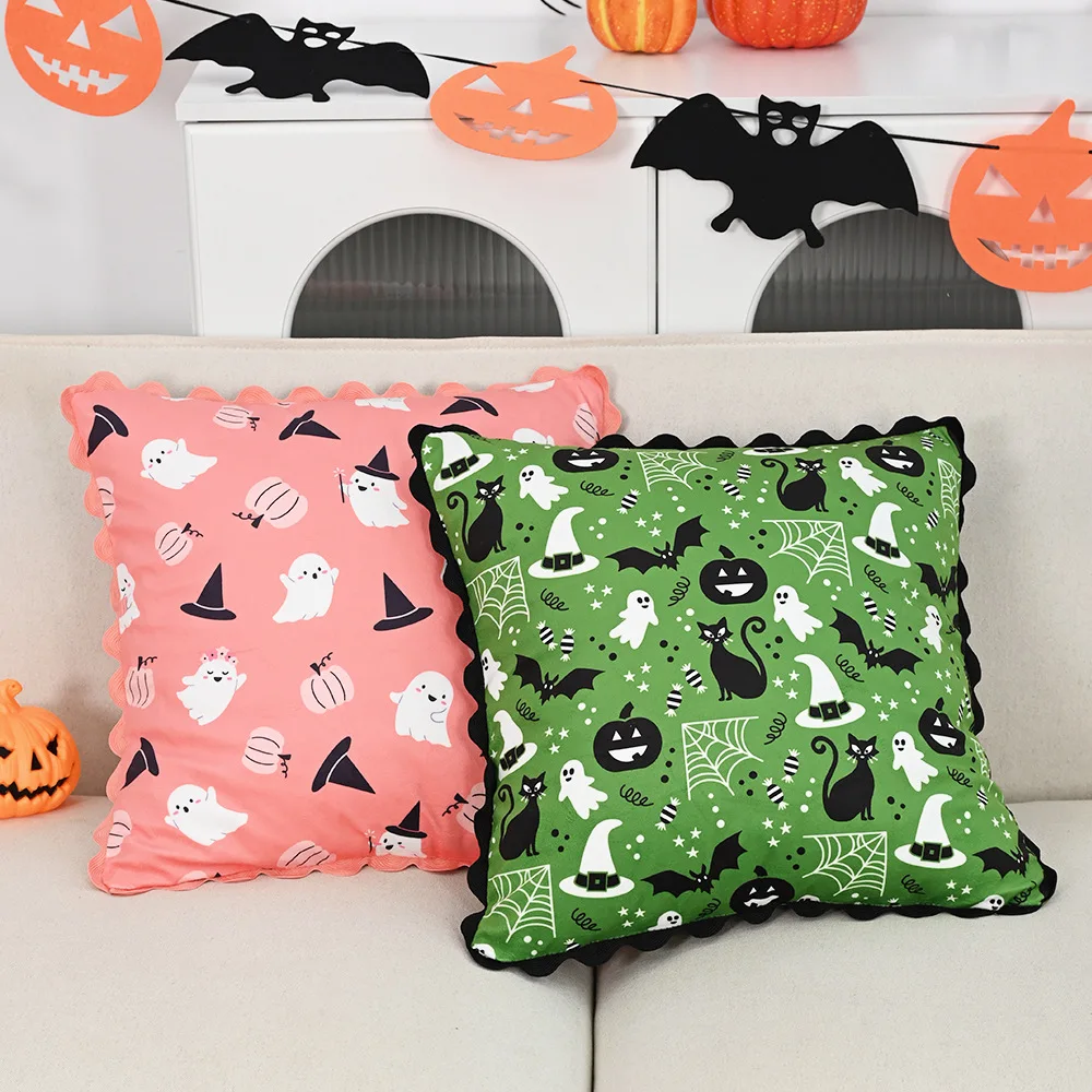 Halloween Velvet Cushion Cover Ghost Pumpkin Print Decorative Throw Pillow Case with Wave Lace Soft Halloween Party Home Decor
Halloween Velvet Cushion Cover Ghost Pumpkin Print Decorative Throw Pillow Case with Wave Lace Soft Halloween Party Home Decor