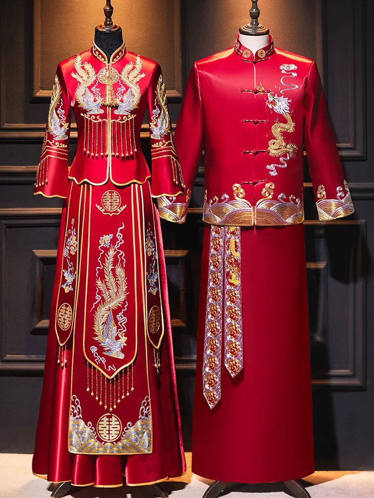 Chinese Style Couple Cheongsam Traditional Phoenix Embroidery Qipao Oriental Wedding Dress Robe Vestido Size S-2XL
Chinese Style Couple Cheongsam Traditional Phoenix Embroidery Qipao Oriental Wedding Dress Robe Vestido Size S-2XL