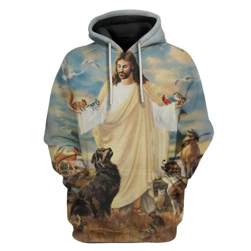 3D Printing Christian Jesus Hoodies For Men Children Fashion Streetwear Hooded Sweatshirts Winter Harajuku Hooded Hoody Clothes
3D Printing Christian Jesus Hoodies For Men Children Fashion Streetwear Hooded Sweatshirts Winter Harajuku Hooded Hoody Clothes