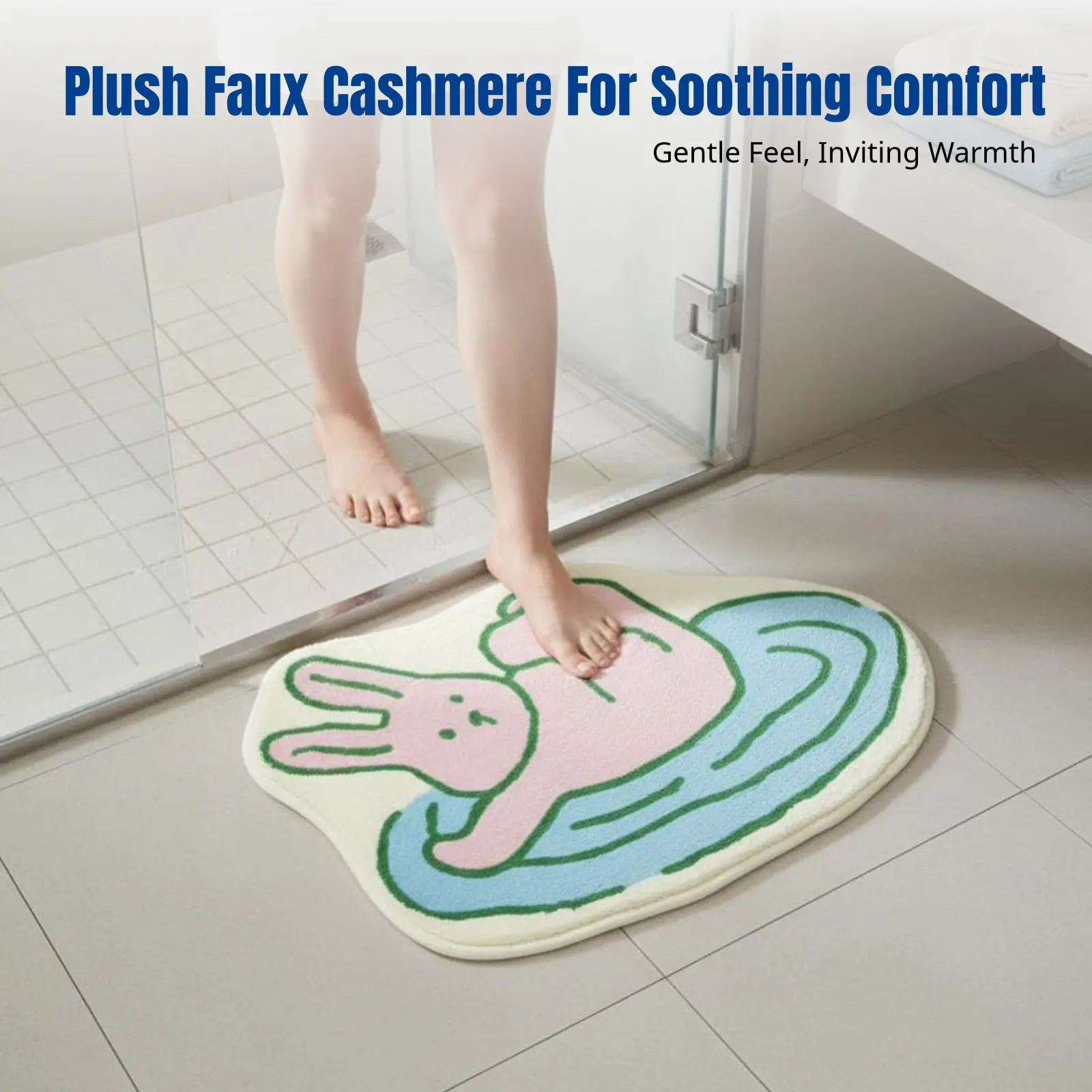 Cute Bunny Plush Carpet, Non-Slip Absorbent Mat, Geometric Pattern, Bedroom Bathroom, Faux Cashmere
Cute Bunny Plush Carpet, Non-Slip Absorbent Mat, Geometric Pattern, Bedroom Bathroom, Faux Cashmere