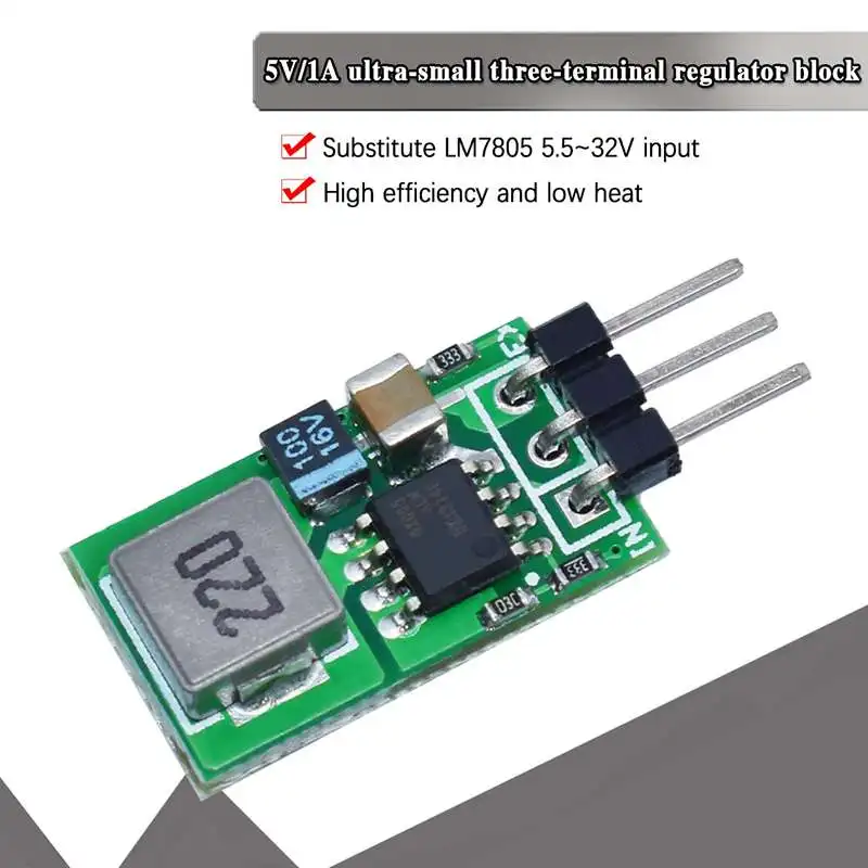10 шт. Модули понижающих преобразователей напряжения DC5.5-32V в 5V/1A, аналог TO-220 LM7805, для положительного напряжения 5В
10 шт. Модули понижающих преобразователей напряжения DC5.5-32V в 5V/1A, аналог TO-220 LM7805, для положительного напряжения 5В