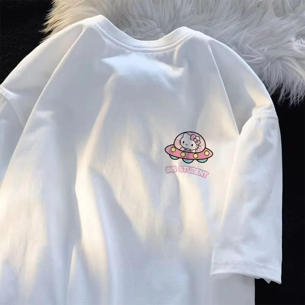 Y2K Style Kitty футболка с короткими рукавами для пар из свободного хлопка, повседневная милая дышащая и модная футболка с круглым вырезом
Y2K Style Kitty футболка с короткими рукавами для пар из свободного хлопка, повседневная милая дышащая и модная футболка с круглым вырезом