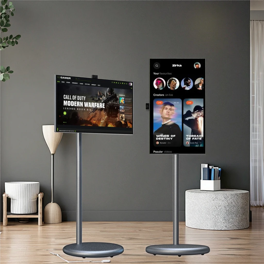 Factory 27 Inch QLED Smart Mobile TV 128GB 9000mAh Android System with Stand Interactive Portable Advertising Screen on Wheels
Factory 27 Inch QLED Smart Mobile TV 128GB 9000mAh Android System with Stand Interactive Portable Advertising Screen on Wheels