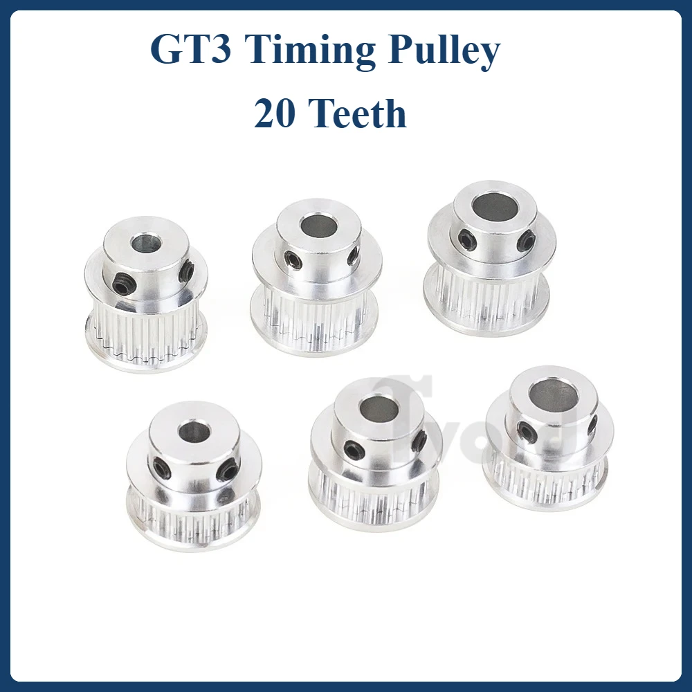 2Pcs/lot GT3 Timing Pulley 20 teeth Bore 5mm 6.35mm 8mm for width 6mm 10mm 3GT Synchronous Belt Small backlash 20Teeth 3D Part
2Pcs/lot GT3 Timing Pulley 20 teeth Bore 5mm 6.35mm 8mm for width 6mm 10mm 3GT Synchronous Belt Small backlash 20Teeth 3D Part