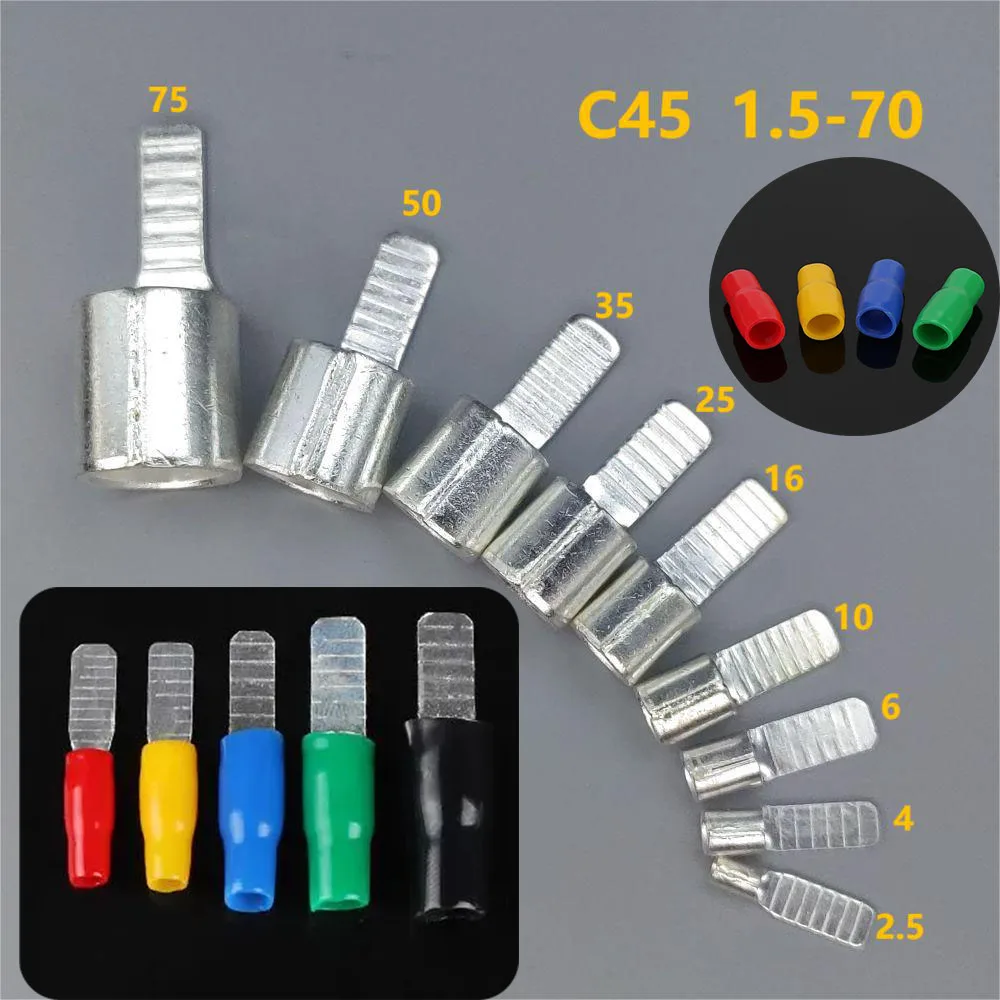 C45 Terminals for DZ47 Air Switch Circuit Breaker Wire Connector Electric Cable Connector Copper Crimp Terminal C45-1.5-70mm2
C45 Terminals for DZ47 Air Switch Circuit Breaker Wire Connector Electric Cable Connector Copper Crimp Terminal C45-1.5-70mm2