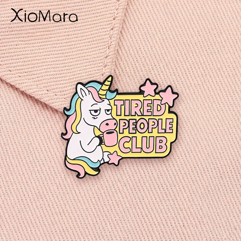 Tired People Club Enamel Pin Lazy Sleepy Unicorn with Coffee Animal Brooch Lapel Badge Jewelry Gift for Tired Adults Workers
Tired People Club Enamel Pin Lazy Sleepy Unicorn with Coffee Animal Brooch Lapel Badge Jewelry Gift for Tired Adults Workers