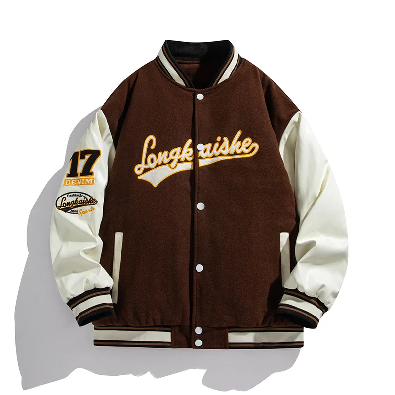 2024 Autumn Men's Baseball Jacket Casual Fashion Letter Embroidery Sports Lapel Coat Y2k Harajuku Style Street Men's Clothing
2024 Autumn Men's Baseball Jacket Casual Fashion Letter Embroidery Sports Lapel Coat Y2k Harajuku Style Street Men's Clothing