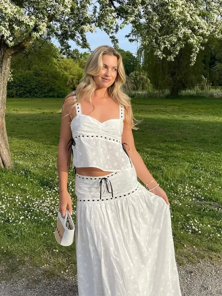 Chicheca Summer Spring White Cotton Skirt Set Women Bowknot 2 Pieces Dress Set Beach Casual Retro New in Matching Set Long Dress
Chicheca Summer Spring White Cotton Skirt Set Women Bowknot 2 Pieces Dress Set Beach Casual Retro New in Matching Set Long Dress