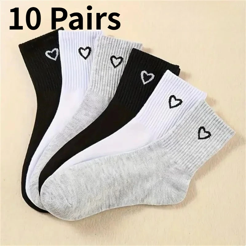1/6/10 Pairs Women Heart Pattern Ankle Socks Cotton Breathable Low Cut Cute Black White Sports Casual Short Socks for Girls
1/6/10 Pairs Women Heart Pattern Ankle Socks Cotton Breathable Low Cut Cute Black White Sports Casual Short Socks for Girls