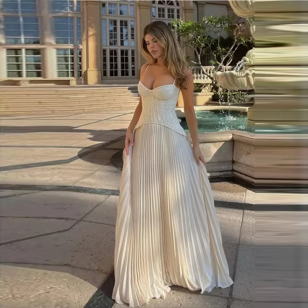 Customized White Multilayer Pleats A-Line Prom Dress Spaghetti Strap Vestidos De Noche Floor-Length Formal Evening Dresses 2026
Customized White Multilayer Pleats A-Line Prom Dress Spaghetti Strap Vestidos De Noche Floor-Length Formal Evening Dresses 2026