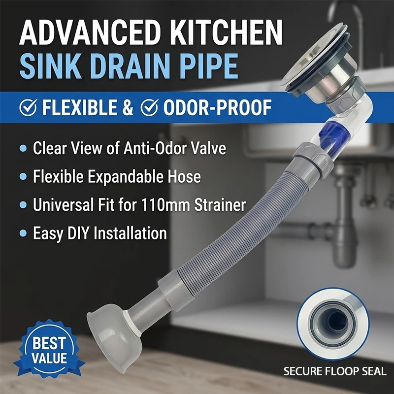 Sink Drain Strainer Set w/ Retractable Anti-Clogging Deodorizing Hose, Easy to Remove, Long Life for Single Bowl & Mop Sink
Sink Drain Strainer Set w/ Retractable Anti-Clogging Deodorizing Hose, Easy to Remove, Long Life for Single Bowl & Mop Sink