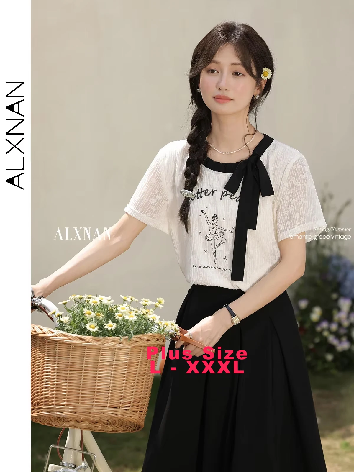 ALXNAN Plus Size Women's T-shirt Printed Lace Bow Design T-shirt 2025 Summer Elegant Office Chic Short Sleeve Tops Ladies D10009
ALXNAN Plus Size Women's T-shirt Printed Lace Bow Design T-shirt 2025 Summer Elegant Office Chic Short Sleeve Tops Ladies D10009